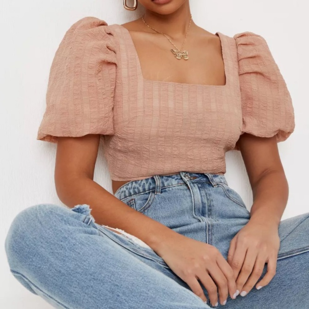 5/$25- Puff sleeve crop top
